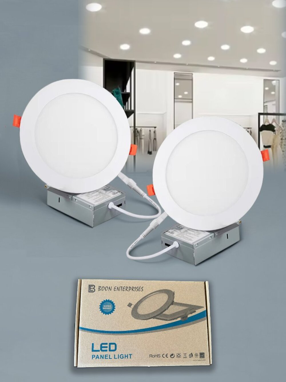 2PC SET  Brand New | 4 inch / 12cm LED Round  Panel Light | Warm White | 9W